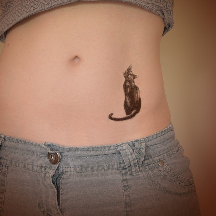 Black cat temporary tattoo