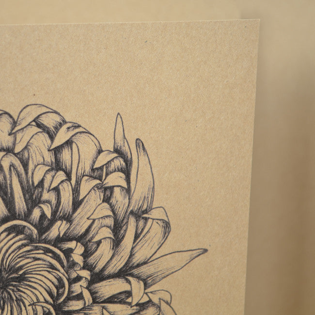 Chrysanthemum art greetings card.