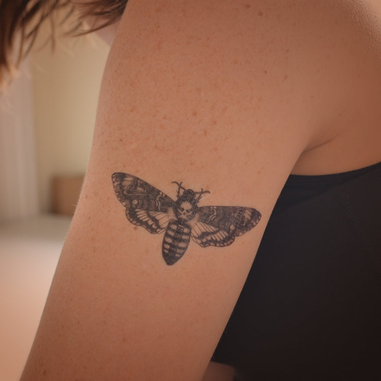 Death's Head HawkMoth temporary tattoo