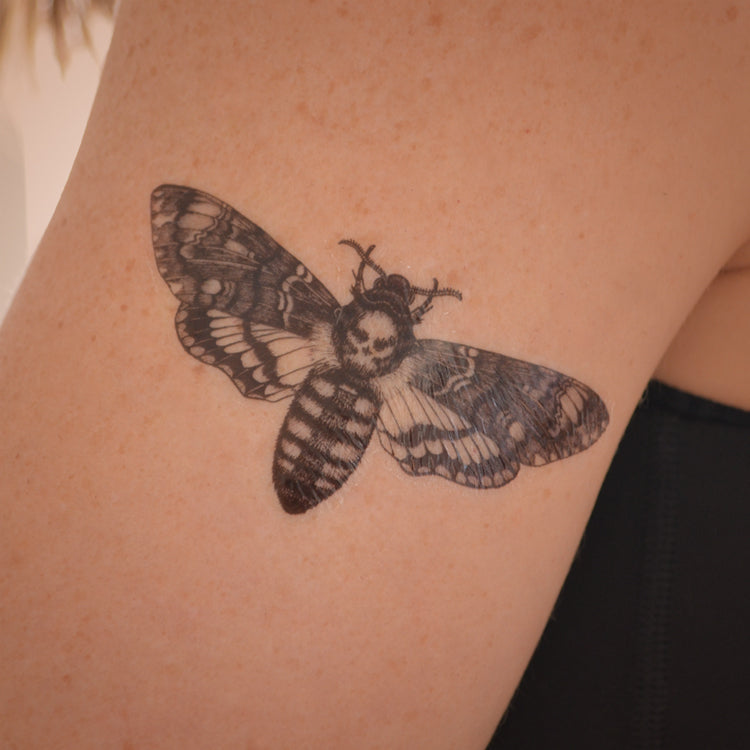 Death's Head HawkMoth temporary tattoo