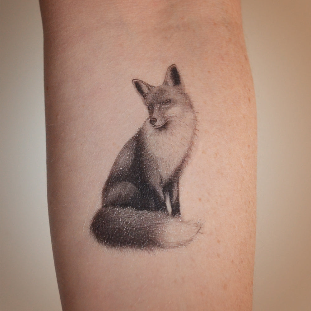 Fox temporary tattoo