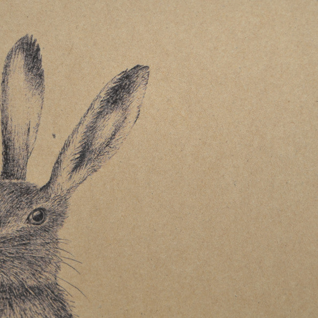 Brown Hare artwork greetings card. Blank inside.