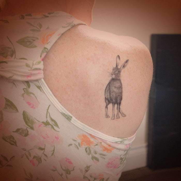 Hare temporary tattoo