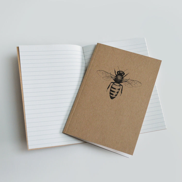 Eco-friendly Honey bee art A6 notebook