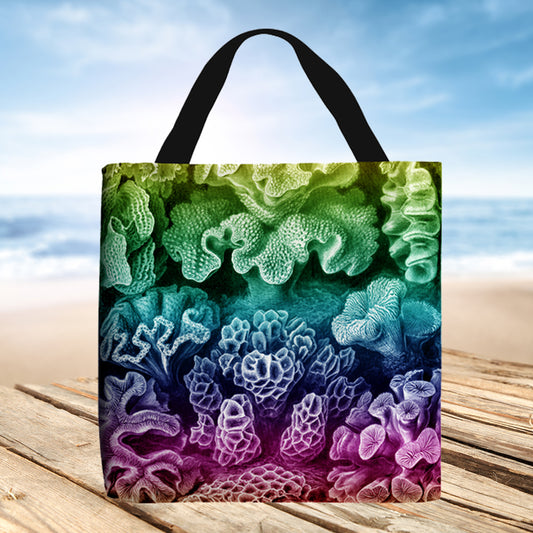 Tote Bag - Hexacoralla by Ernst Haeckel (rainbow coloured)