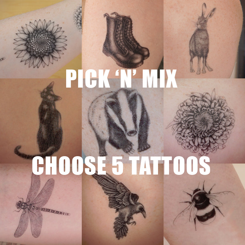 Multibuy deal - 5 pack temporary tattoos