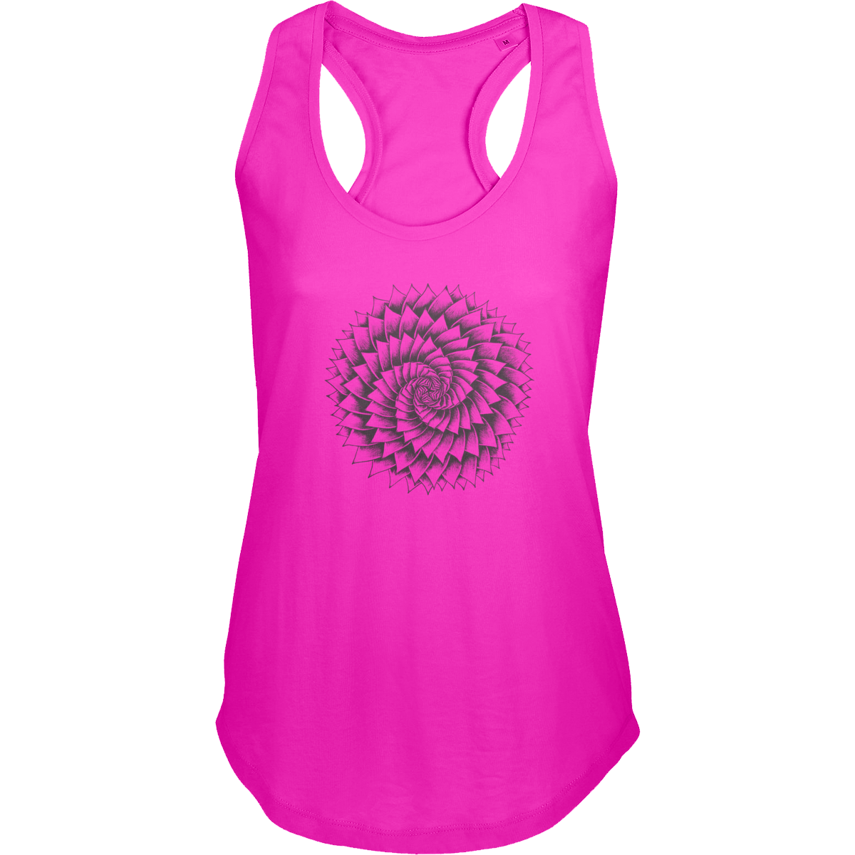 Ladies Racer Back Vest with Succulent Spiral Art