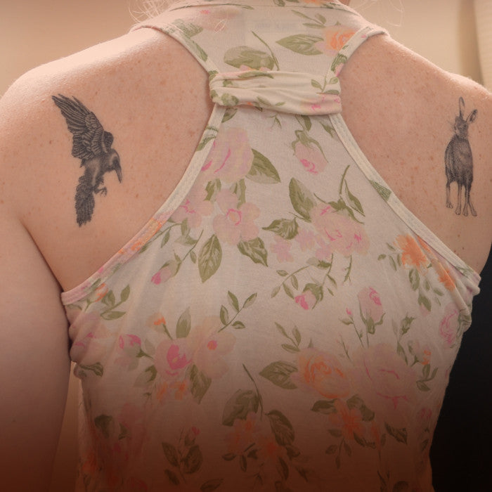 Raven temporary tattoo