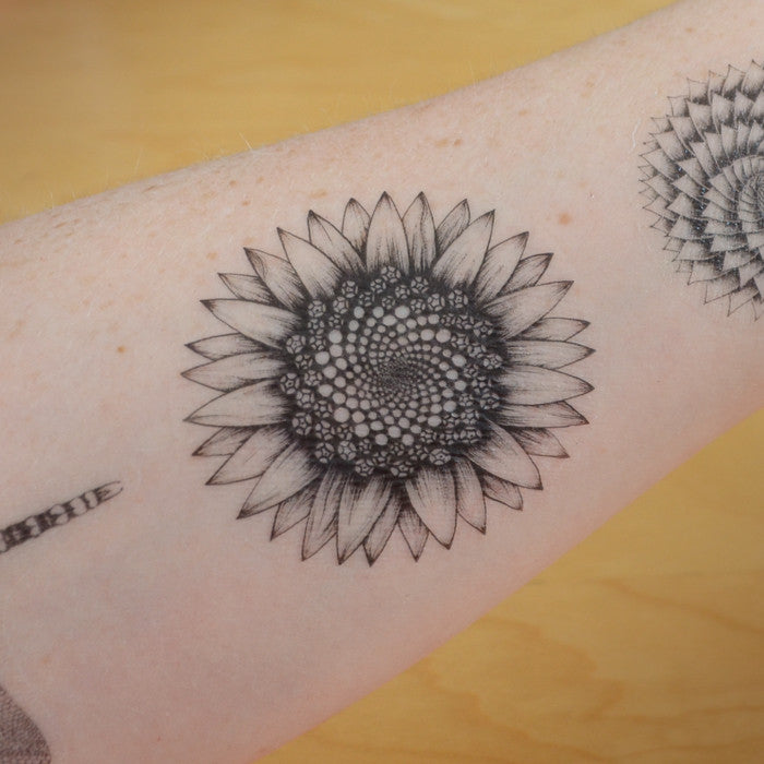 Sunflower temporary tattoo