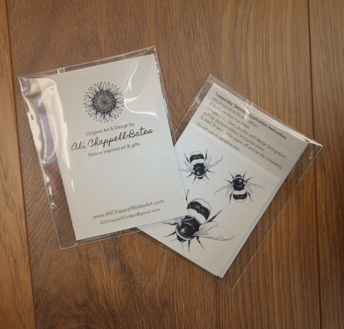 Bumble bee temporary tattoo