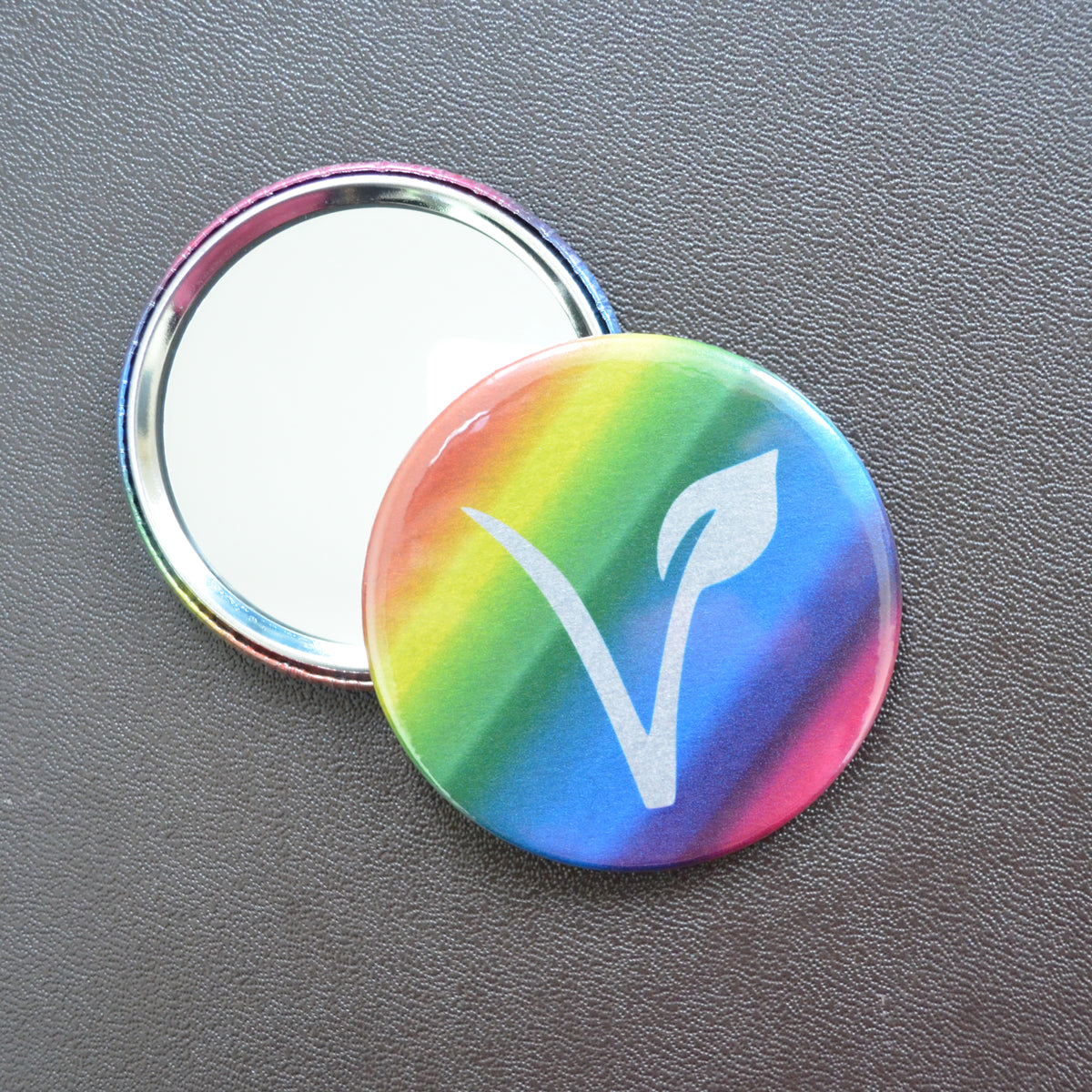Vegan rainbow pocket mirror