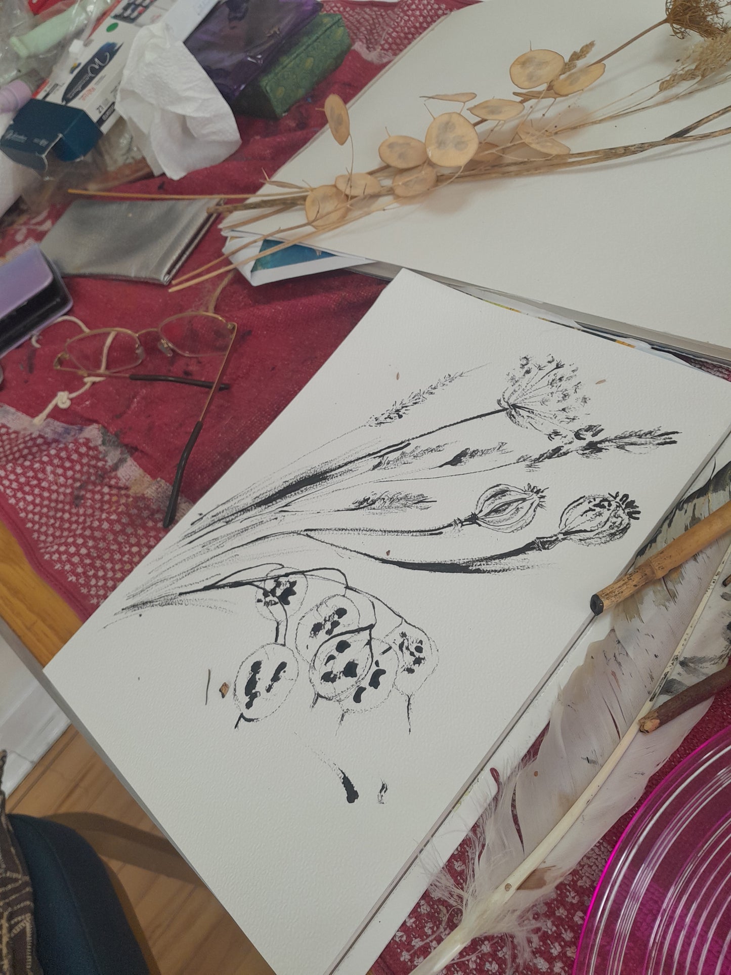 Drawing with ink and nature - 4 sessions - Group booking