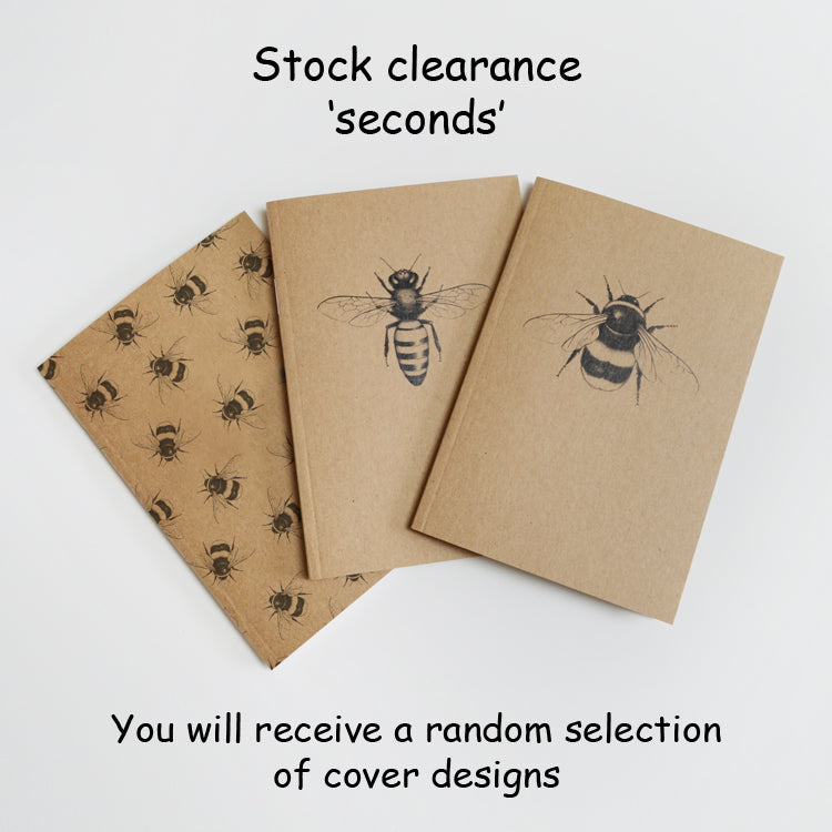 'Seconds' sale - 3 x A6 notebooks - imperfect stock