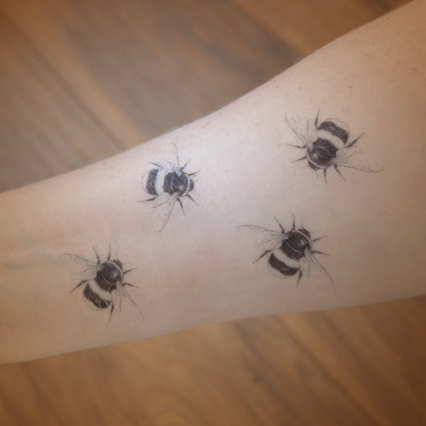 Mini Bumble bees temporary tattoos