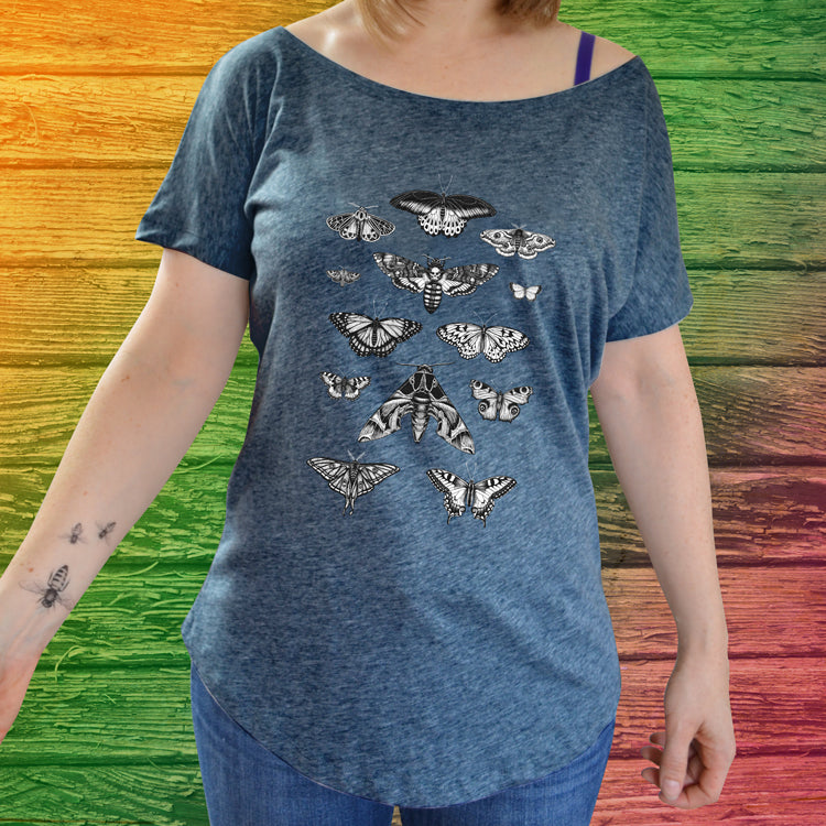 Ladies Loose Fit T-Shirt - Butterflies & Moths