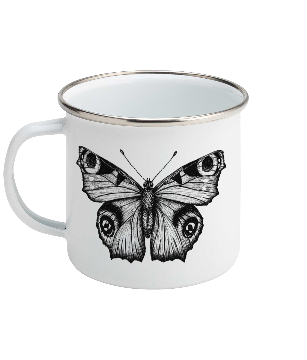 Peacock Butterfly - Small Enamel Mug