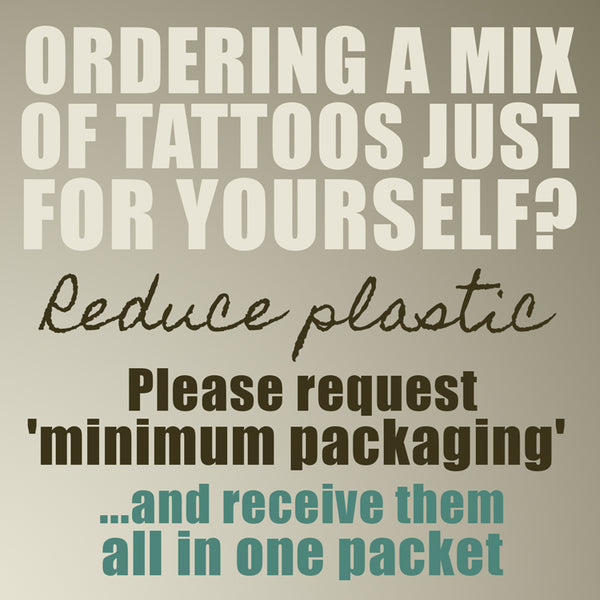 Variety sets of Vegan temporary tattoos