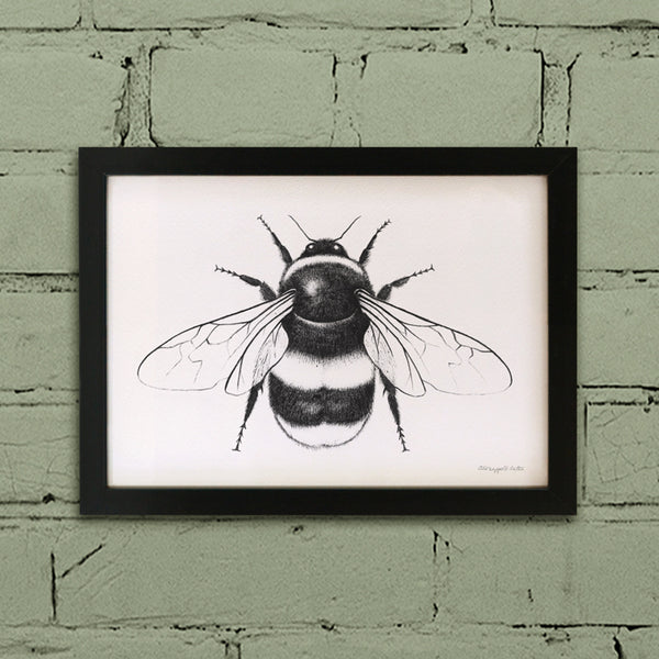 Framed Bumblebee print.