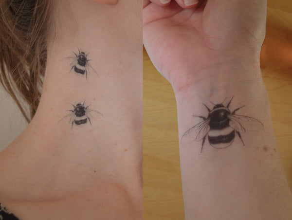 Bumble bee temporary tattoo