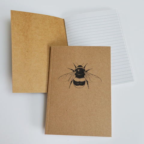 Bumblebee art recycled A6 notebook
