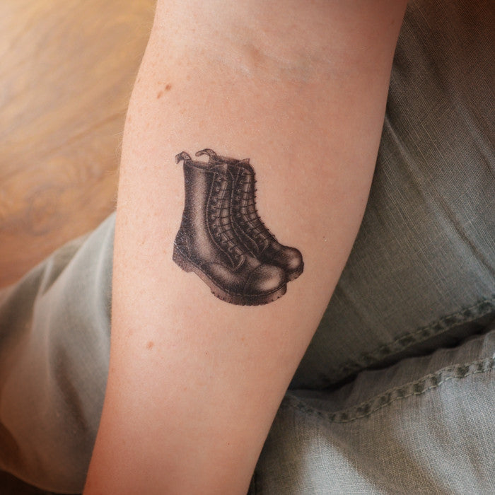 Black boots temporary tattoo