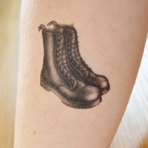 Black boots temporary tattoo