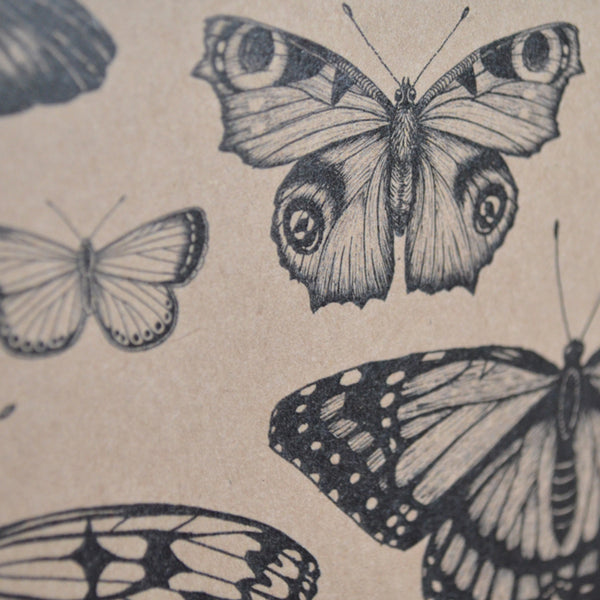 Butterfly collection - blank recycled greetings card.