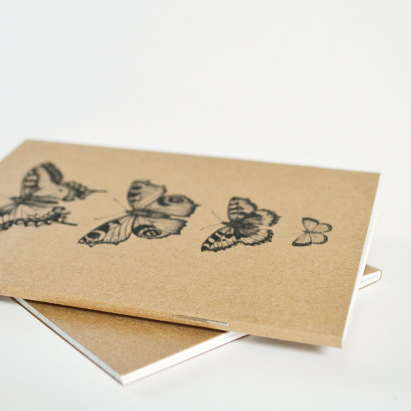 Butterfly specimen art - recycled A6 notebook