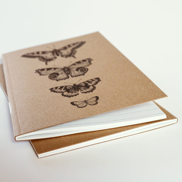 Butterfly specimen art - recycled A6 notebook