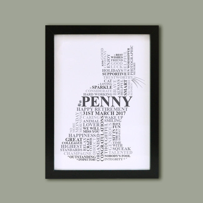 Framed custom design word art. Choose your shape.