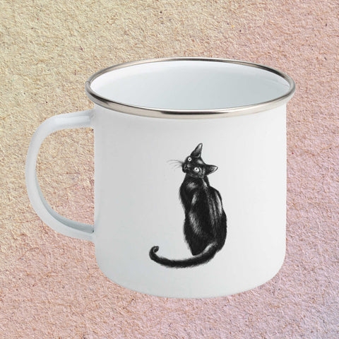 Black Cat - Small Enamel Mug