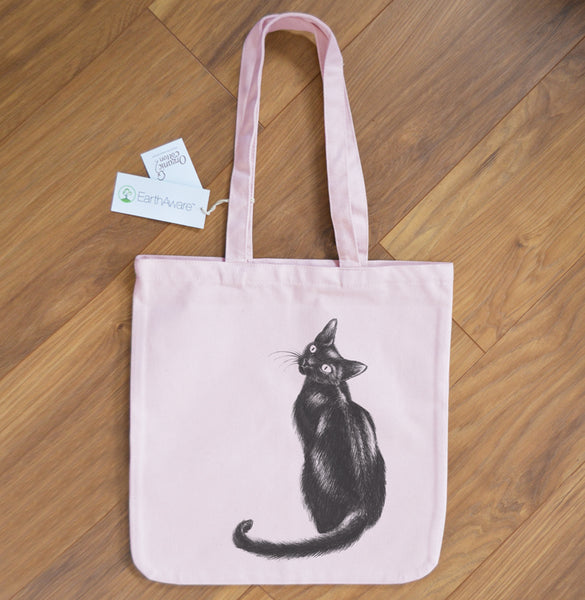 Black Cat luxury organic tote bag