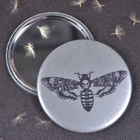 Deaths Head Hawk Moth compact pocket mirror