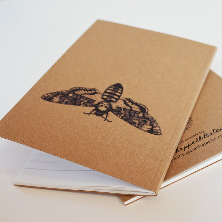 Death's Head Hawk Moth eco-friendly A6 notebook