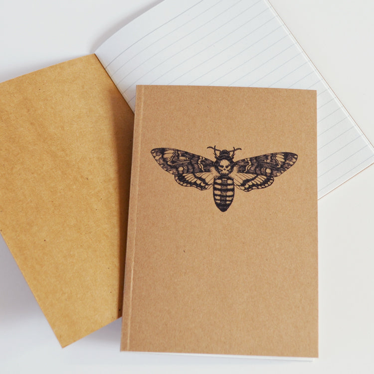 Death's Head Hawk Moth eco-friendly A6 notebook