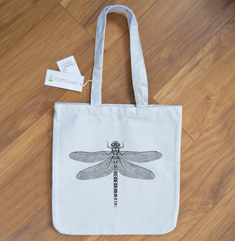 Dragonfly ethical cotton tote bag