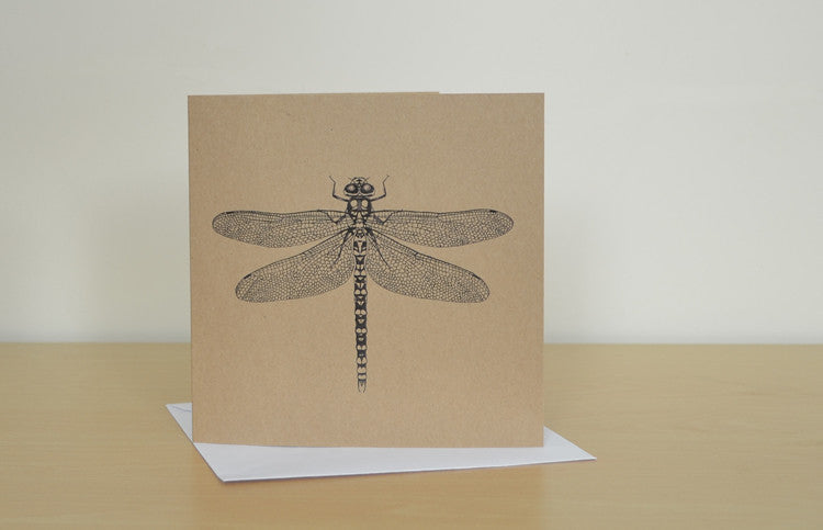Recycled Dragonfly greetings card.