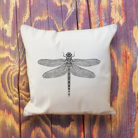 Dragonfly natural throw cushion