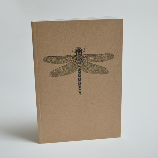 Dragonfly art recycled A6 notebook