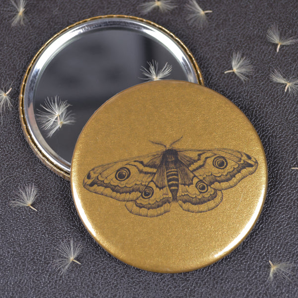 Emperor Moth compact pocket mirror