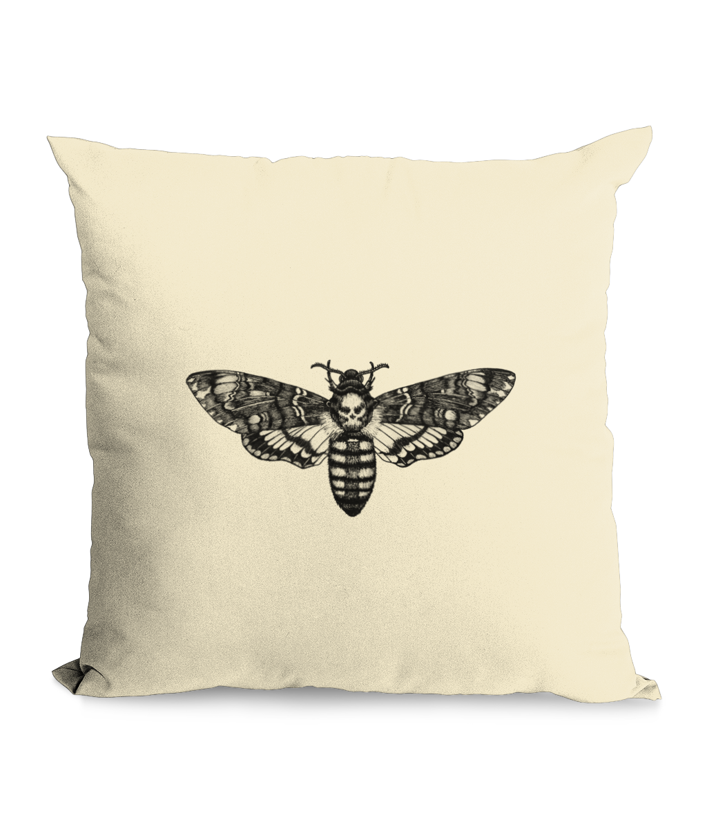Deathshead Hawkmoth - Natural Throw Cushion