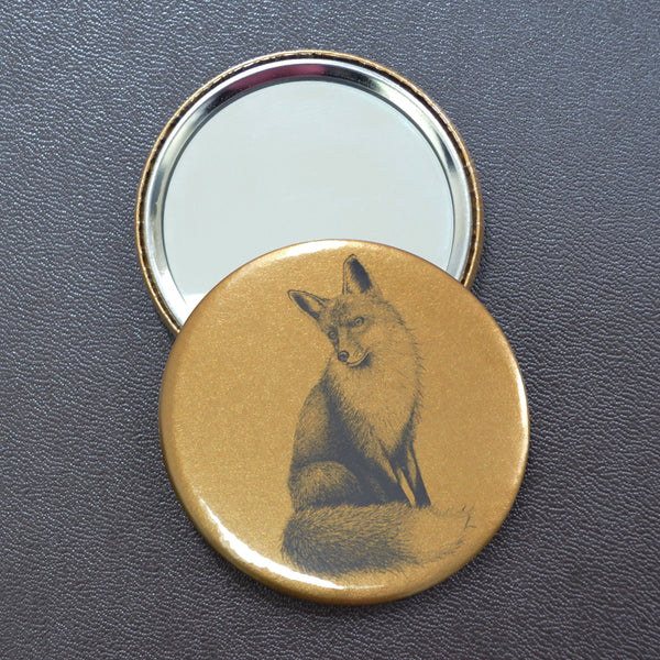 Fox compact pocket mirror