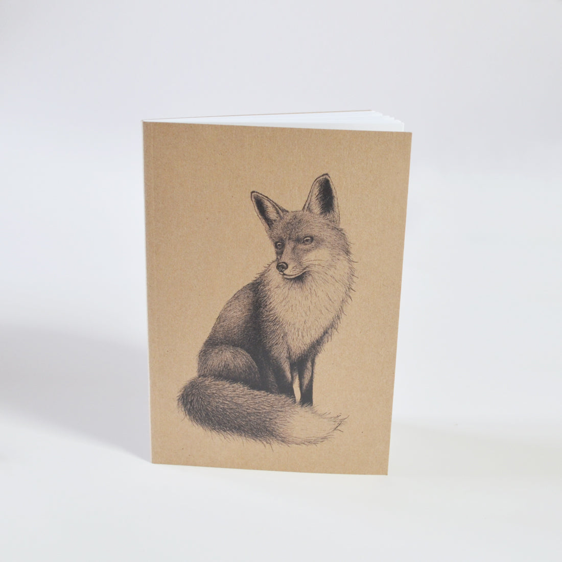 Fox illustration recycled A6 notebook