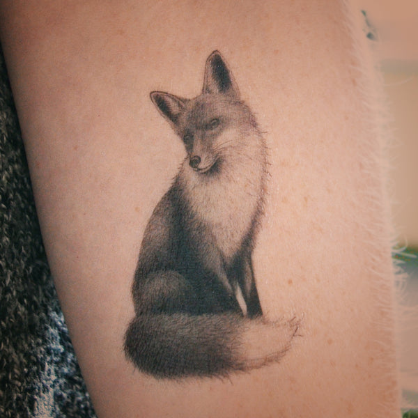 Fox temporary tattoo