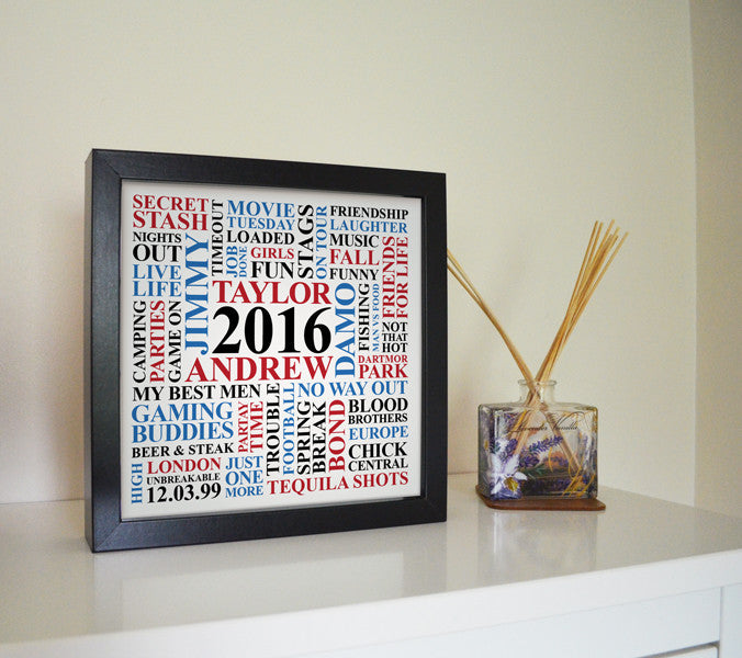Framed custom design word art. Choose your shape.