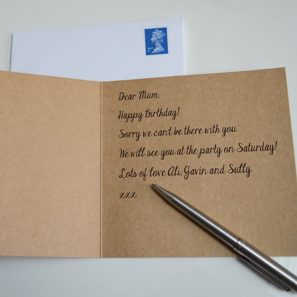 Fox illustration greetings card. Recycled, blank inside.