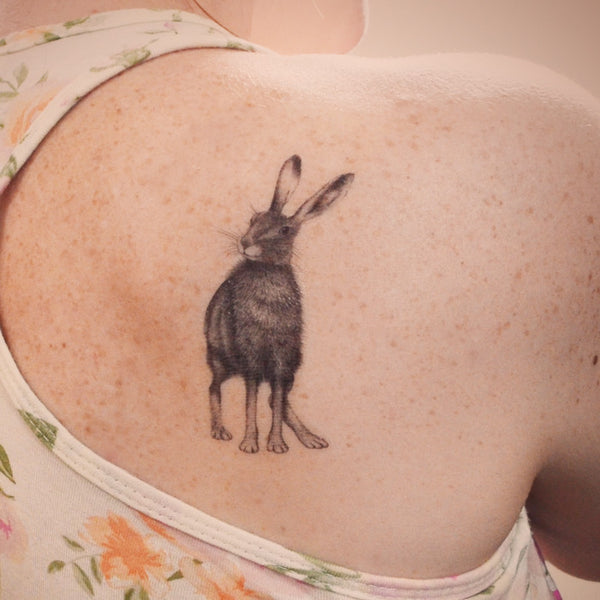 Hare temporary tattoo