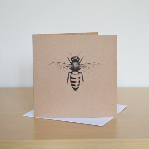 Honey Bee Recycled Greetings Card
