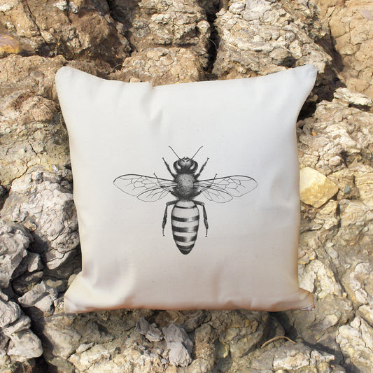 Honey Bee natural throw cushion