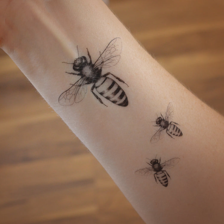 Honey bee temporary tattoos